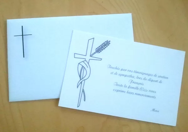 Ou, carte de remerciements 